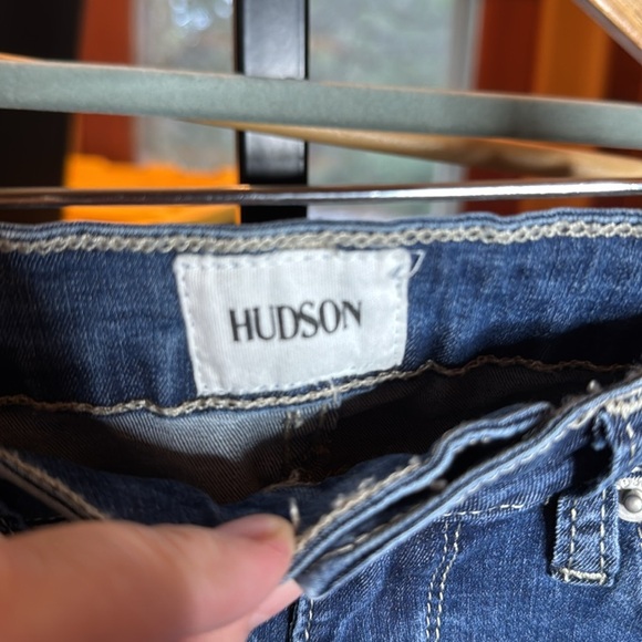 Hudson Jeans Dark Blue Distressed Skinny Jeans Size 10 - Picture 2 of 14